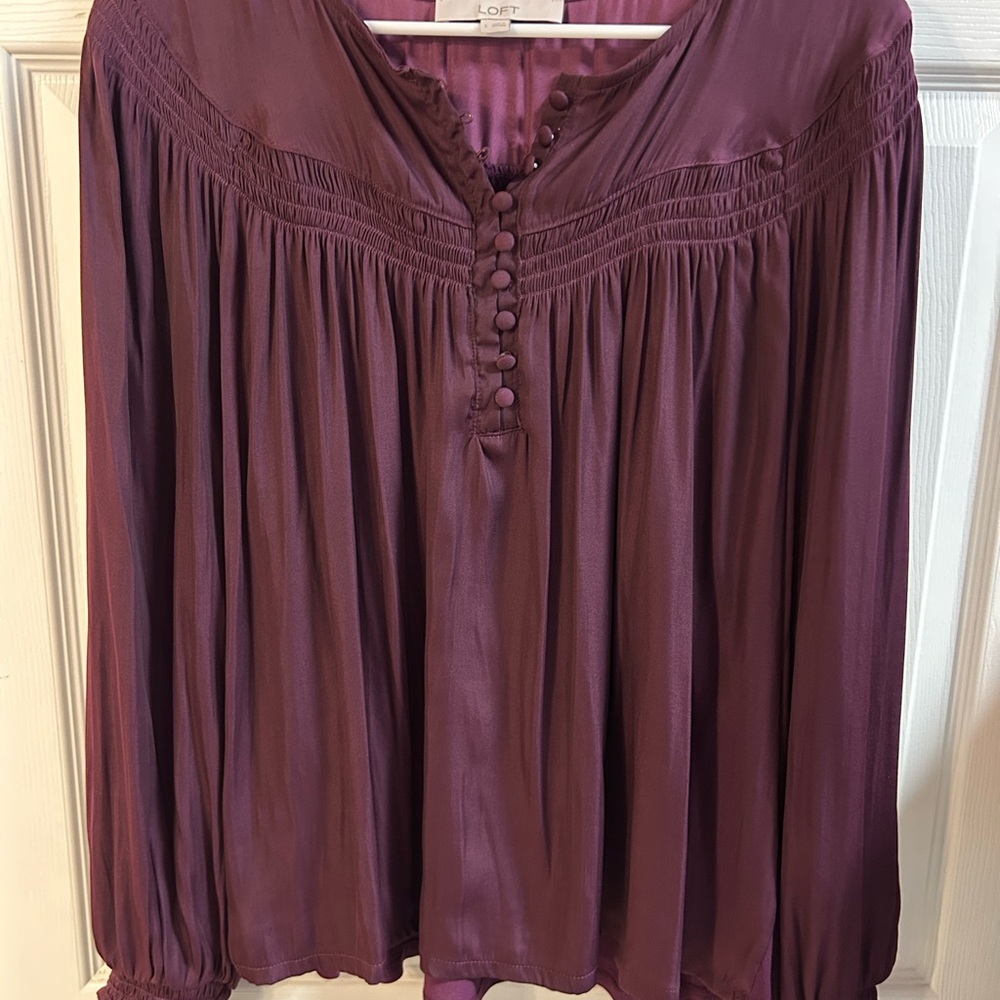 LOFT Women's Deep Purple Blouse